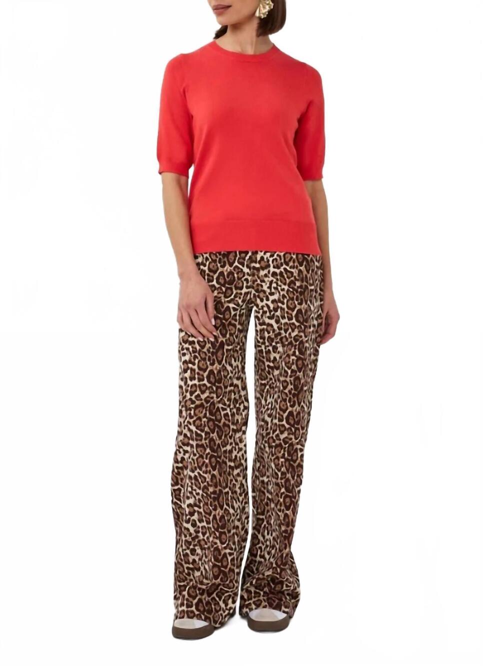 NEW ESQUALO leopard wide leg pants in print
